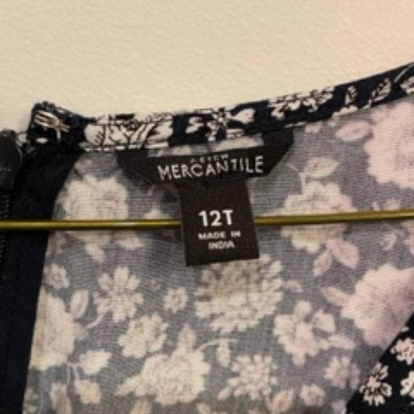 J. Crew Mercantile Faux-Wrap Minidress in Navy Ivory Floral Print 12T - Picture 5 of 5